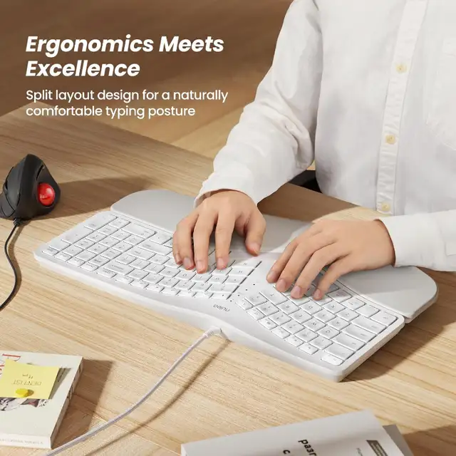 Wired Ergonomic Keyboard - White in Mice, Keyboards & Webcams in City of Toronto - Image 4