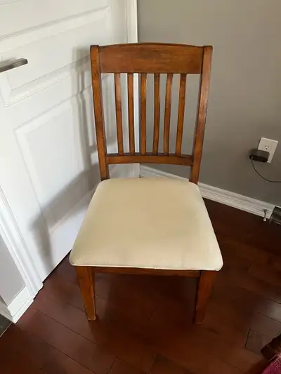 Single Wooden Dining Chair with Upholstered Seat, View more