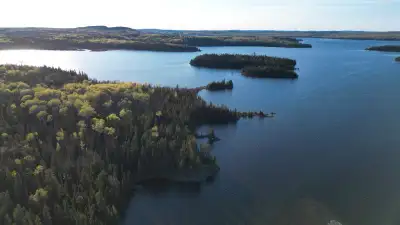 Approximately 3600 plus feet of frontage (1.01 km or .68 miles on Core Shack Bay Dog Lake Missanabie...