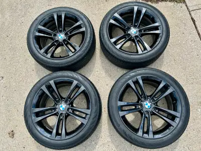 Dealership black powder coated 18” Rims with Continental Contipro Contact SSR Tires. 3 years new. 12...