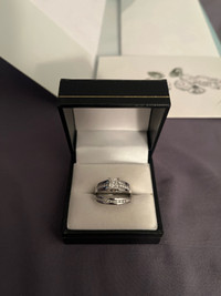 Engagement and wedding ring set for her