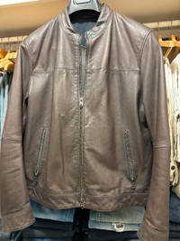 Banana Republic cow hide cafe racer leather jacket L