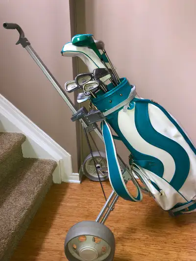 Golf clubs, bag & cart, View more