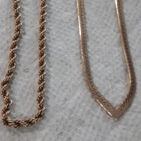 Women 10k stamp Gold Rope  Braid Chain 18 in, Earrings