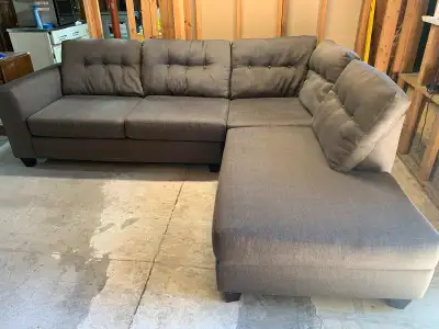 charcoal grey sectional , View more