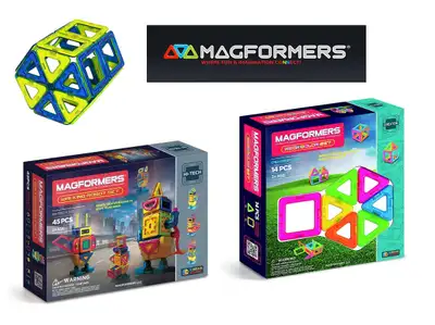 MAGFORMERS magnets neon color set and walking robot and over 100 pieces Pet and smoke-free home Pick...