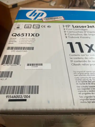 HP laserjet cartridges 2x Q6511XD, View more
