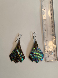 Silver and Abalone Earrings