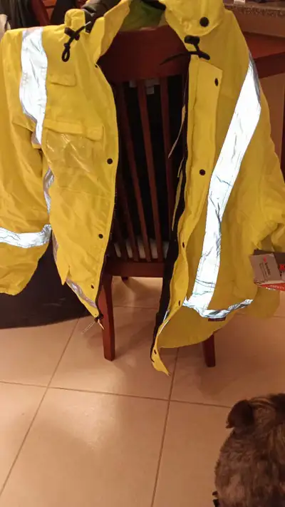 winter insulated coat parka safety yellow stripes high VIs work , View more