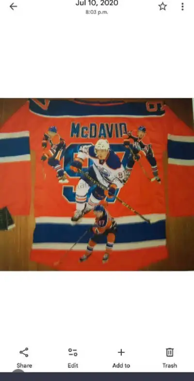 Connor McDavid rookie hand painted jersey, View more