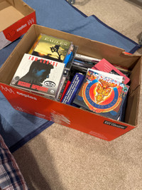 Big box of CDs and DVDs