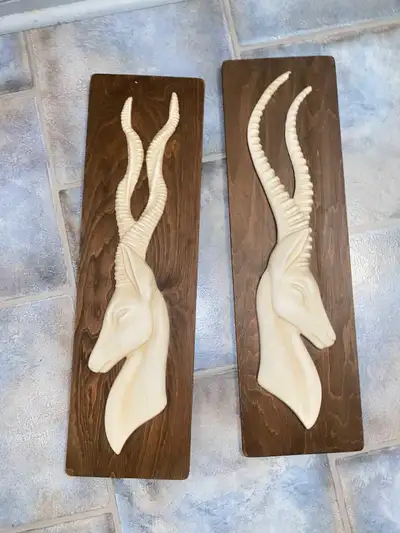 MCM Gazelle Wall Hangings Pair, View more