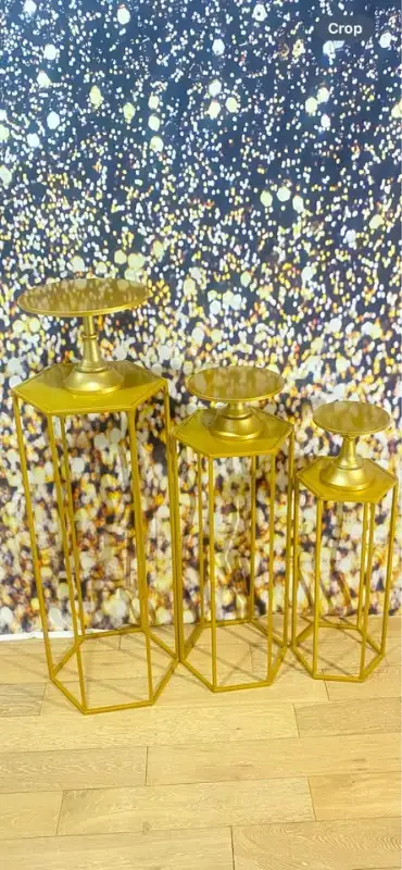 Rent - Gold Plinth, Cake, Flower, Decor Stand For Rent. in Outdoor Décor in Calgary - Image 8