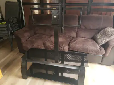 Black TV Stand with Built-in Mount, View more