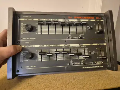 1970s vintage Pearl Syncussion with original pads, View more