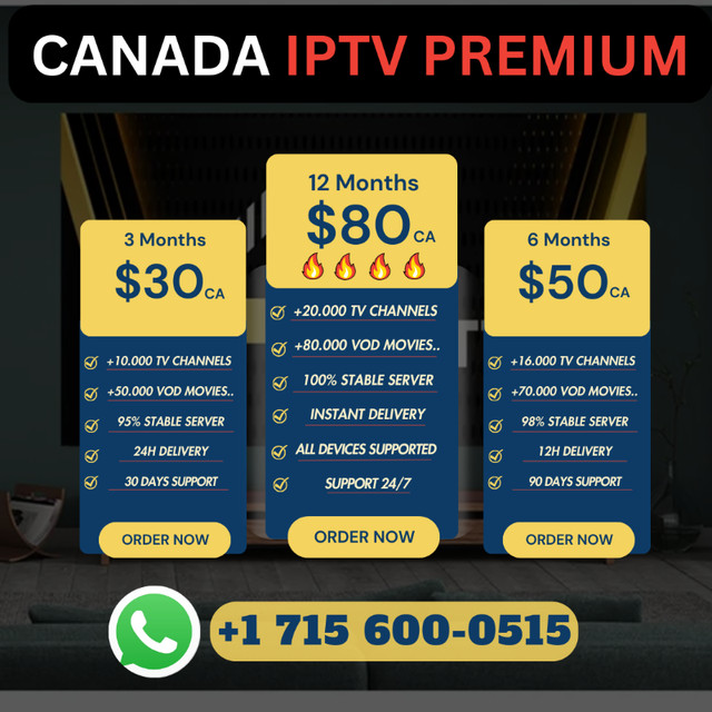 Affordable 4K & FHD LIVE PREMIUM IPT\/ Support 24/7 in General Electronics in Mississauga / Peel Region