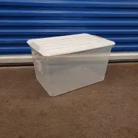 Locking Lid Container Storage Heavy Duty 58.2L Tote Box K6789