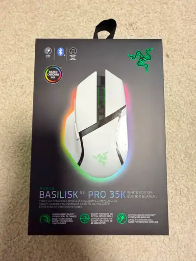 Razer Basilisk V3 Pro 35K, White Edition Wireless Mouse, View more