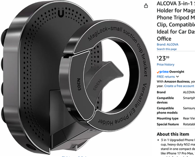 NEW Suction Magnetic Phone Holder for Magsafe 3in1 Tripod Mount, View more