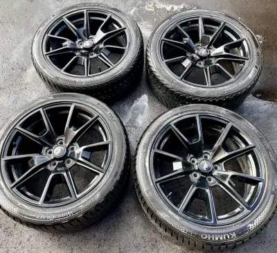 OEM 2017 Mustang GT Rims with Kuhmo Winter Tires & TPMS Kuhmo WinterCraft 2x WP71 (DOT 2517) & 2x WP...