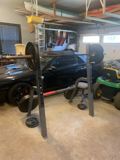 Squat Rack plus Weights, View more