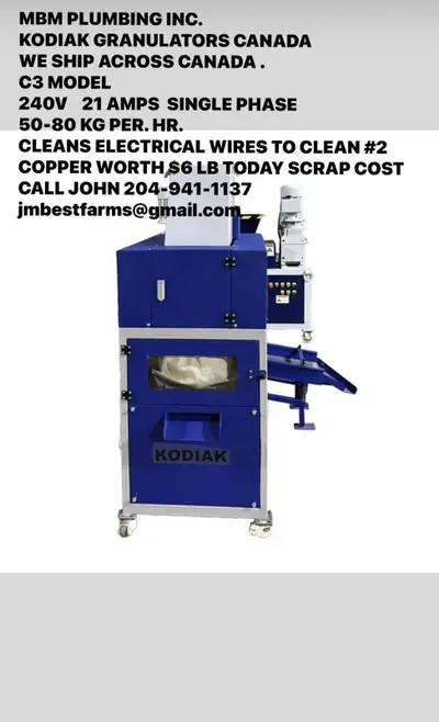 WIRE & CABLE GRANULATORS /WIRE CLEANING SERVICE, View more