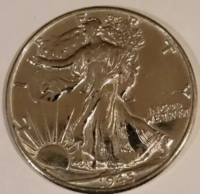 1945 US Half Dollar, Silver Coin, View more