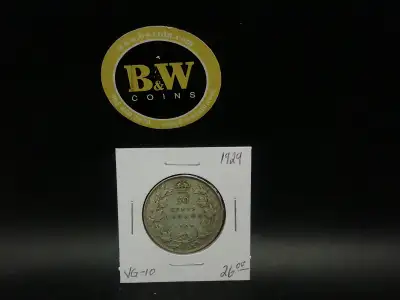1929 Canada 50 cents VG-10 Silver coin!!!!, View more