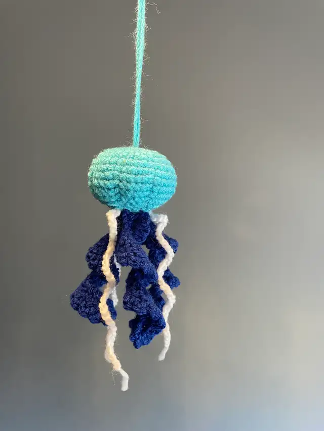 Handmade Crocheted Jellyfish Charm