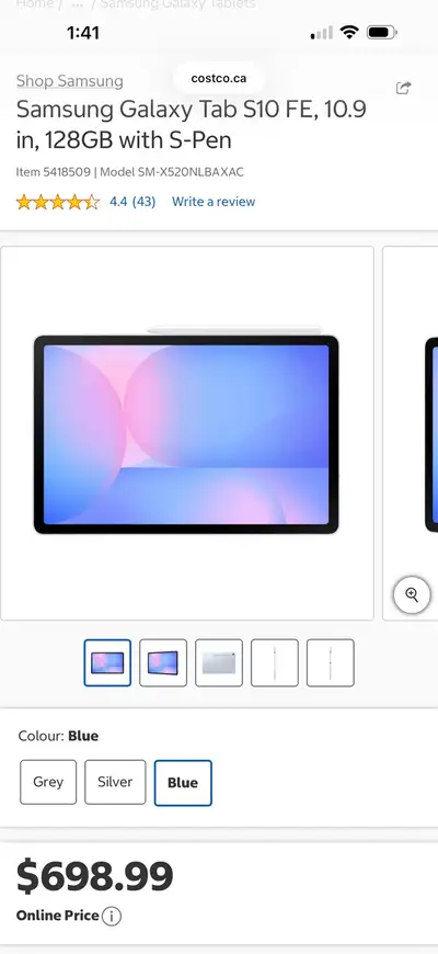 Brand New Samsung Galaxy Tab S10 FE, 10.9 in, 128GB with S-Pen, View more