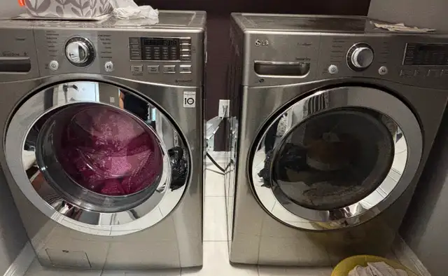 LG Front Load Washer & Dryer Set – Stainless Steel628632728221461214