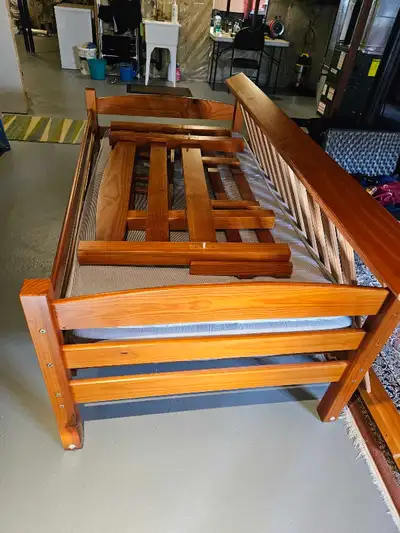 free two twin beds with foam mattresses, View more