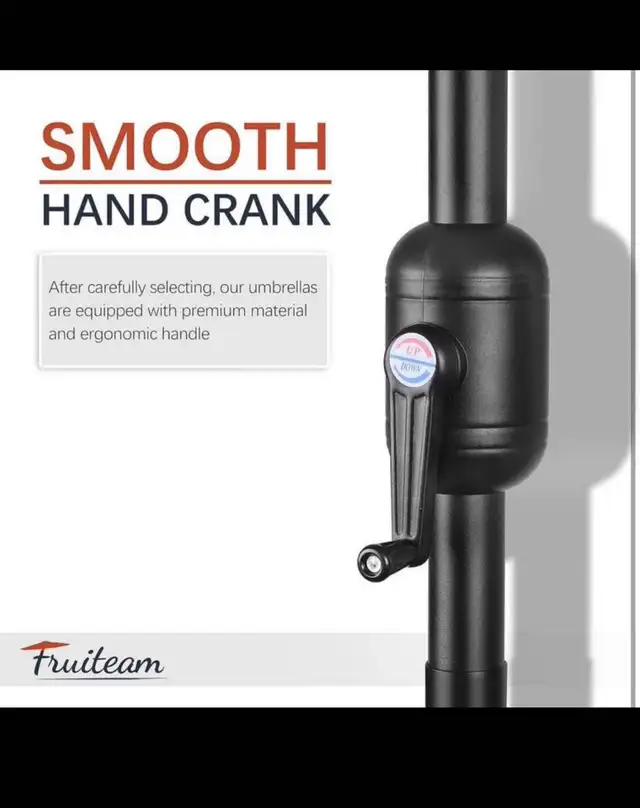 RED 9FT Solar LED UmbrellaSolar Powered Table Umbrella, Fade-re in Patio & Garden Furniture in Hamilton - Image 8