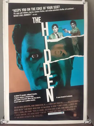 “The Hidden” (1987) Original Movie Poster Kyle MacLachlan, Michael Nouri. 27x41 Rolled One Sheet