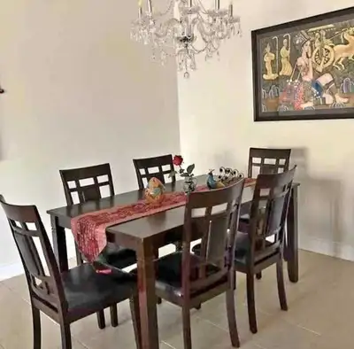 Wooden 6 seater dining set for sale near me , View more