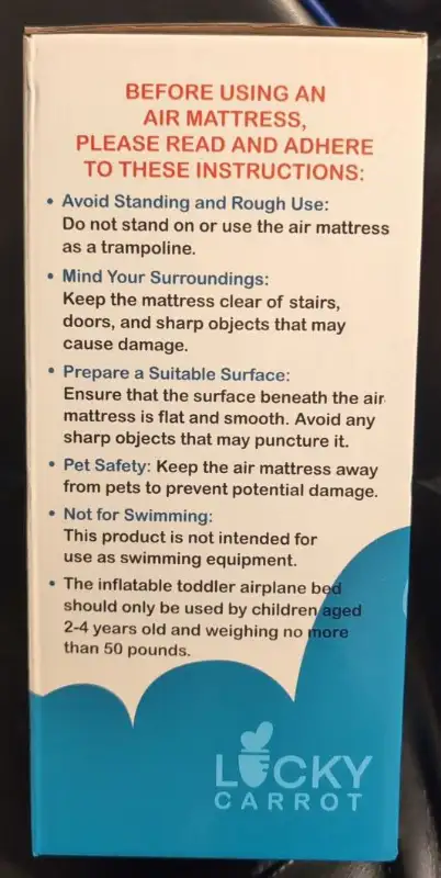 NEW Airplane Bed for Baby; Inflatable, w/ Pump, Belt, Repair Kit in Cribs in Mississauga / Peel Region - Image 10