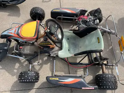 Go cart with Honda gx160 5.5hp engine with studded Hoosier rain tires for ice.$2500 obo