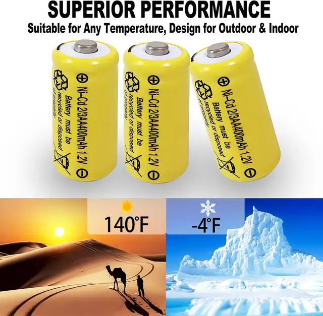 2/3AA Size Rechargeable Batteries 10 Pcs, 2/3 AA NI-CD 1.2V 400m in Other in City of Toronto - Image 8