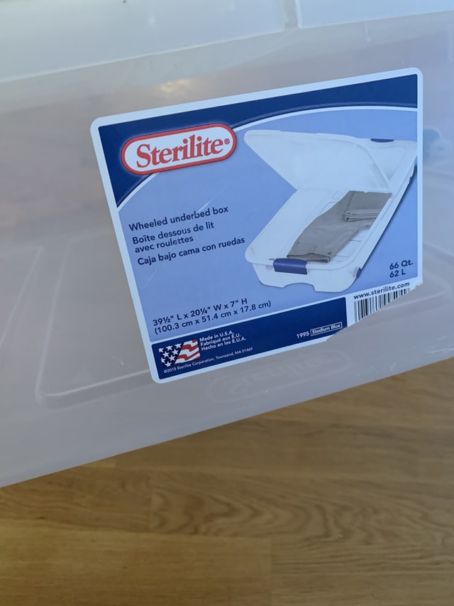 Sterilite Ultra 62 L Stadium Blue Wheeled Underbed Storage Box Storage & Organization City
