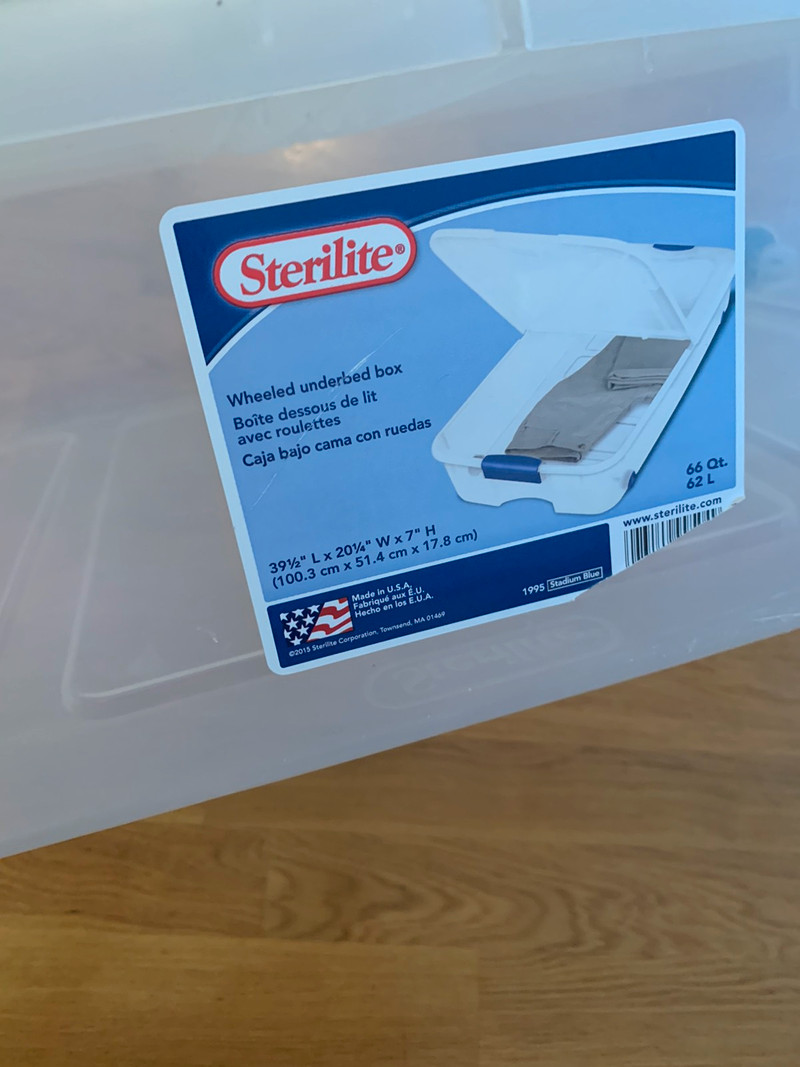 Sterilite Ultra 62 L Stadium Blue Wheeled Underbed Storage Box