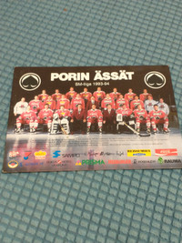 1993-1994 Porin Assat Finnish pro hockey team postcard picture