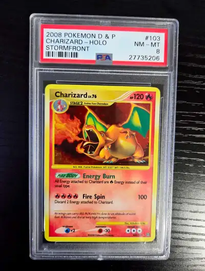 PSA 8 Stormfront Charizard Graded Pokemon Card, View more