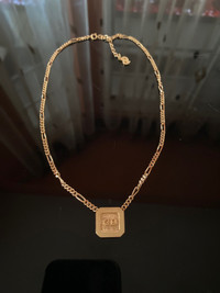 CHRISTIAN DIOR 2000S GOLD SQUARE NECKLACE