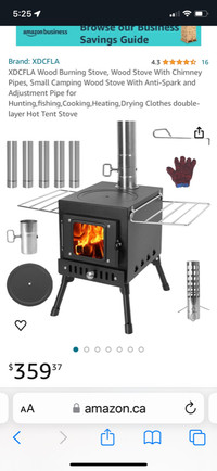 New in box, portable camping  wood stove