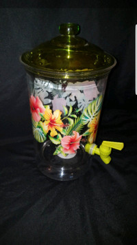 Clear Flower Drink Dispenser.