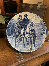Blue & white decorative plate
