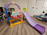 Toddler indoor outdoor swing slide set
