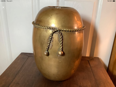 Large Vintage Brass Jardiniere, View more