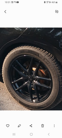 4 almost new tires on rims with tpms