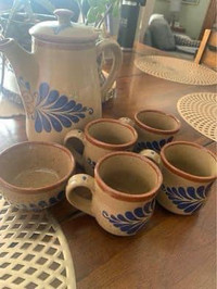 El Palomar Mexico tea pot, mugs sugar dish set 